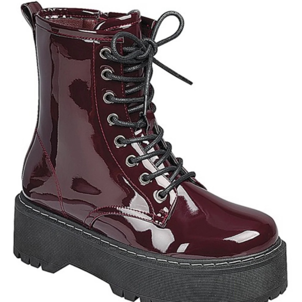 Wine Patent Boots